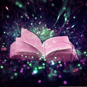A book surrounded by magic